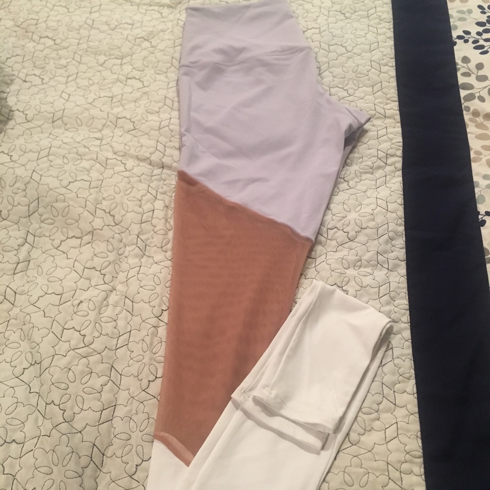 Christi leggings Lila white and nude mesh new S